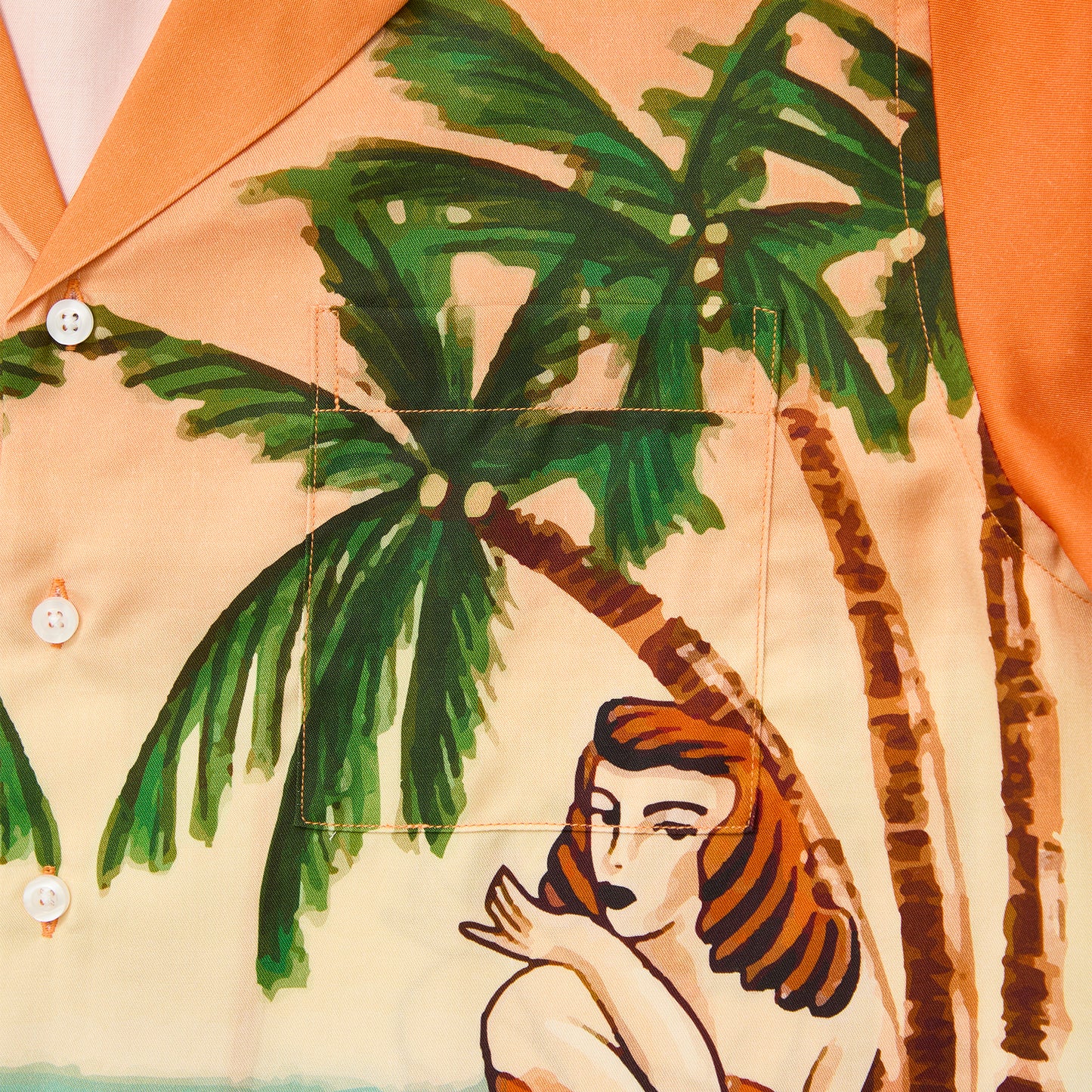 GIRL BY SEA SIDE OPEN COLLAR SHIRT