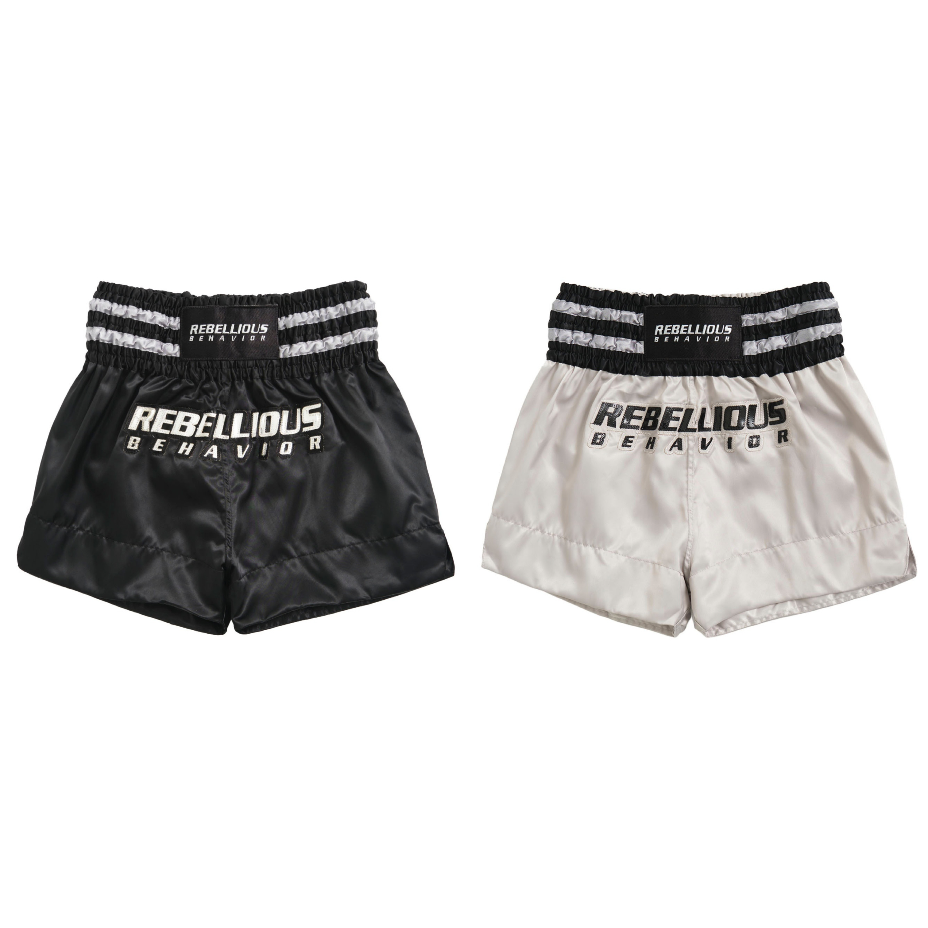 RBLS SP LOGO MUAYTHAI SHORTS – REBELLIOUS BEHAVIOR