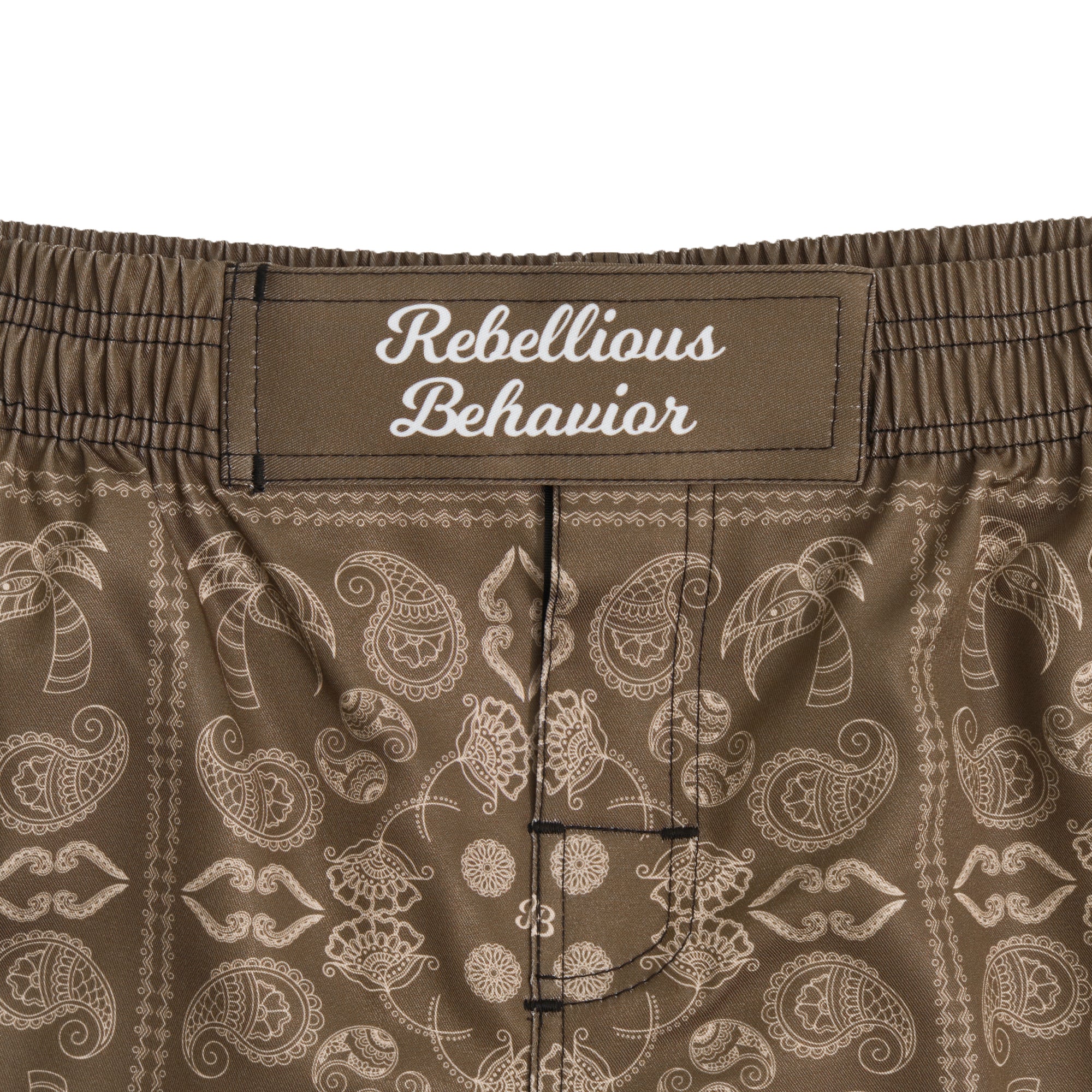 REBELLIOUS BEHAVIOR レベリアスビヘイビア ファイトショーツ RBLS PAISLEY FIGHT SHORTS – REBELLIOUS BEHAVIOR
