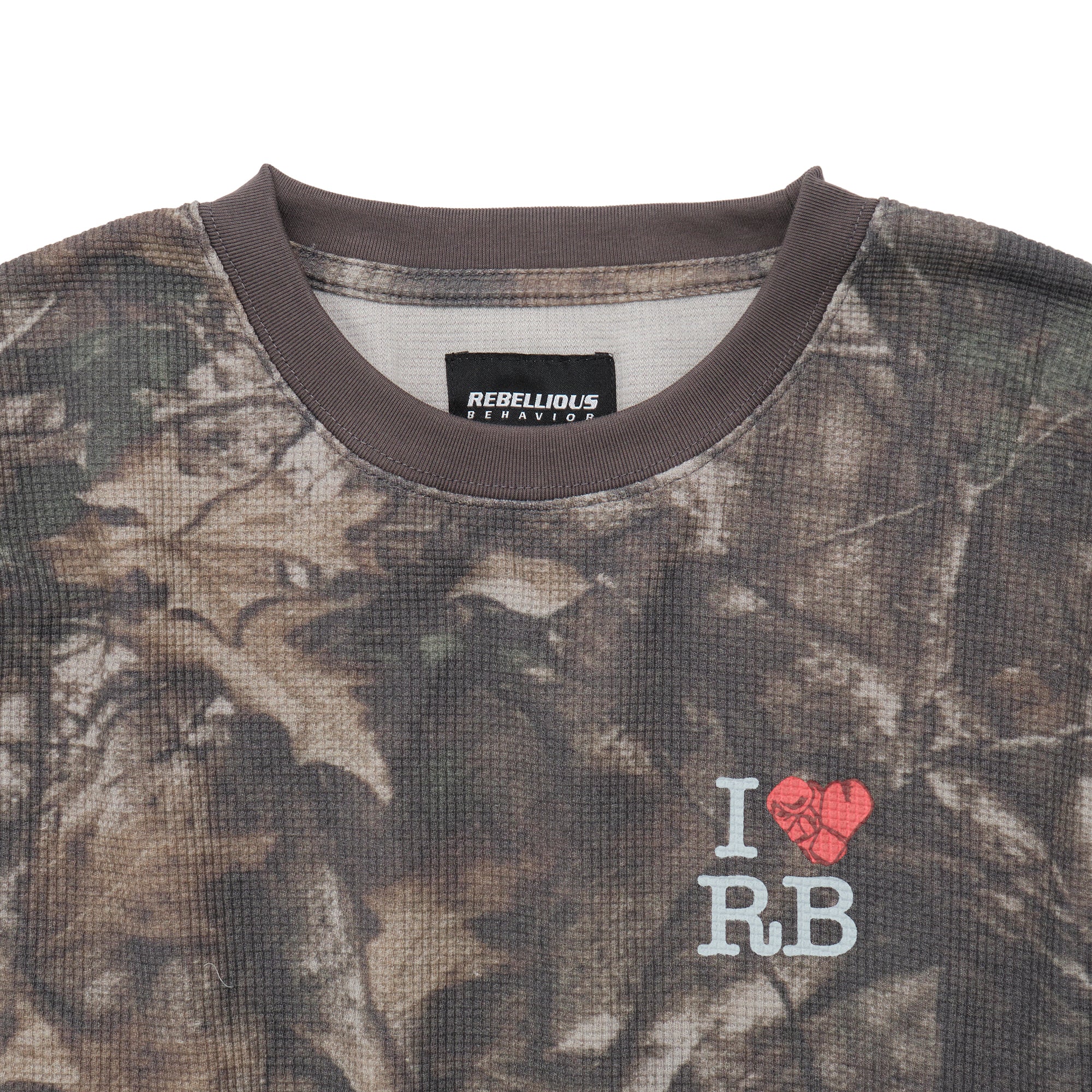 I LOVE RB WAFFLE L/S TEE – REBELLIOUS BEHAVIOR