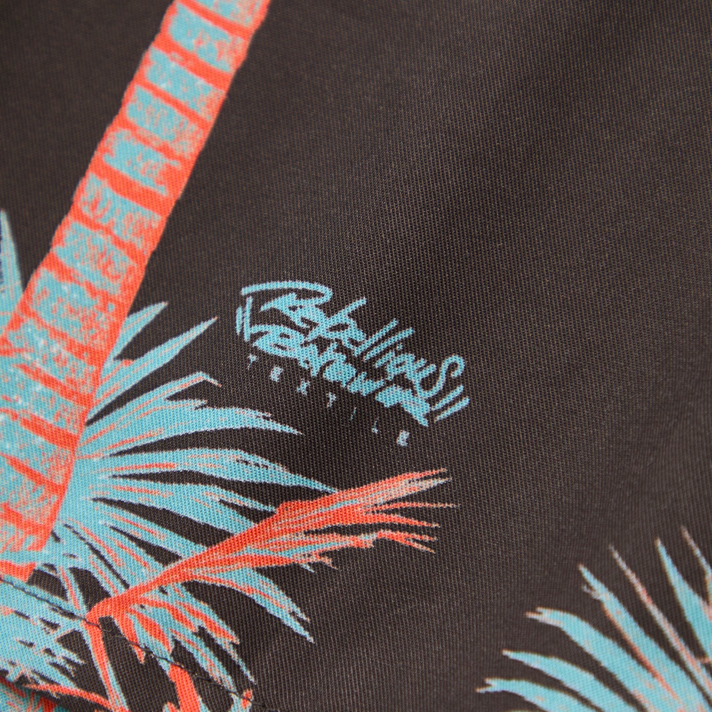 RBLS OG TEXTILE PALM TREE OPEN COLLAR SHIRT